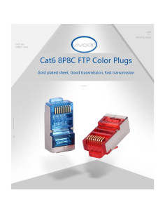 50 Conectores RJ45 Cat6 VIVOCH Blindados Color Negro 2