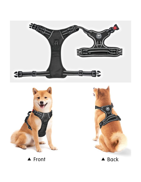 Arnés para Perros PoyPet XS Negro Reflectante Sin Tirones Arnés para Perros PoyPet XS Negro Reflectante Sin Tirones