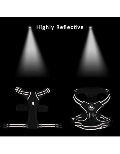 Arnés para Perros PoyPet XS Negro Reflectante Sin Tirones