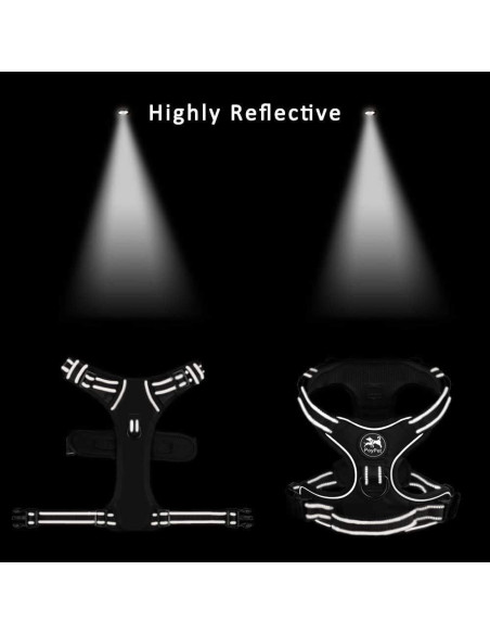 Arnés para Perros PoyPet XS Negro Reflectante Sin Tirones Arnés para Perros PoyPet XS Negro Reflectante Sin Tirones