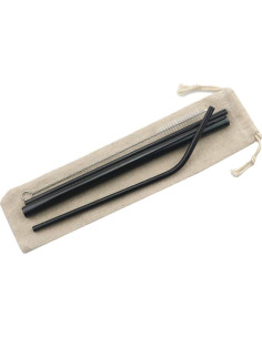 Set de Popotes de Metal Reutilizables Gugrida 3 Piezas - Acero Inoxidable 2