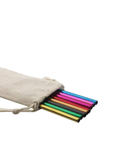 Set de Popotes de Metal Reutilizables Gugrida 3 Piezas - Acero Inoxidable