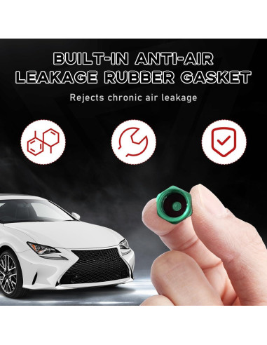 12 Tapones de Válvula de Neumático Ohleats Aluminio Verde