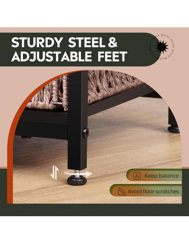 Mesa Lateral WLIVE Negra con Estación de Carga y 3 Estantes