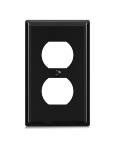Cubierta de tomacorrientes duplex ELEGRP 1 gang negro brillante