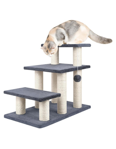 Escalera para Mascotas SOCATER Gris 3 Pasos 50.8 cm Estable
