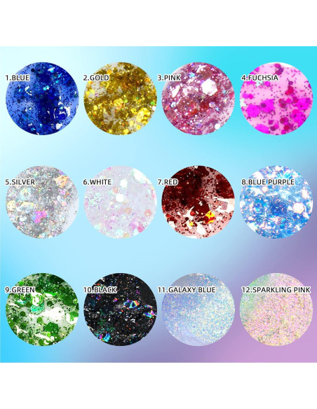 Gel de Brillo Corporal DAGEDA 48g - Holográfico Negro para Maquillaje