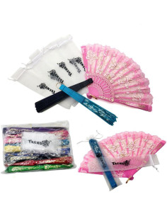 Abanico Plegable TrendBox Vintage Rosa Encaje 10 Colores 2