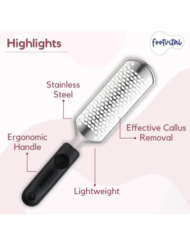 Lima de pies Footvital FV-Foot-File - Acero inoxidable ergonómico