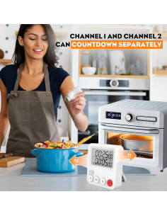 Temporizador de Cocina Digital Doble Samshow 225 Magnético 2