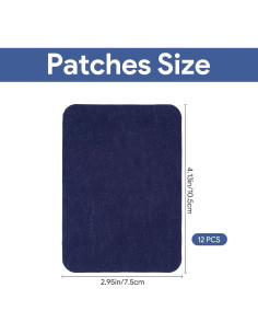 12 Parches de Planchar Jeqqinuz 7.5x10.5 cm Azul Marino 2