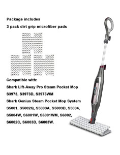Paquete de 3 Almohadillas de Reemplazo Extolife para Mopas Shark 2
