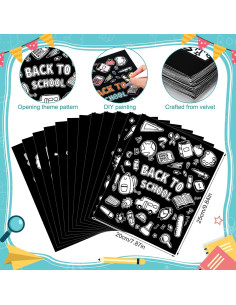 48 Pósteres de Colorear Terciopelo Moinchore Regreso a Clases 2