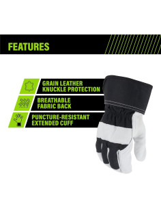 Guantes de trabajo AWP X-Large cuero de cabra y algodón 2