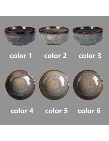 Juego de 2 Cuencos de Cerámica KYBSCZ 22 Onzas Marrón Caramelo