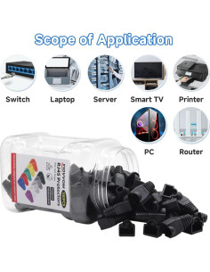 Conectores Ethernet RJ45 con Botas de Alivio YIOVVOM 100 Piezas 2