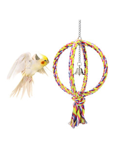Percha de Cuerda para Aves Litewood 42cm Colorida con Anillos