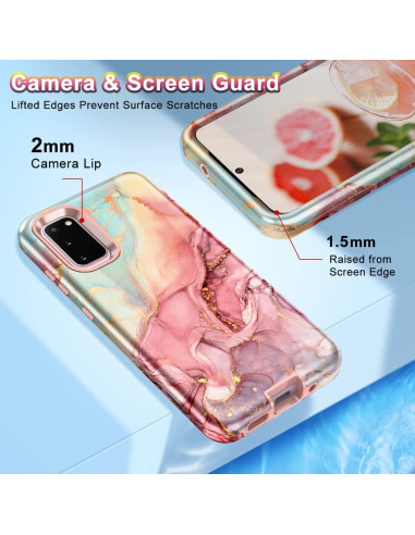 Funda Btscase para Samsung Galaxy S20 6.2" Patrón Mármol Oro Rosa