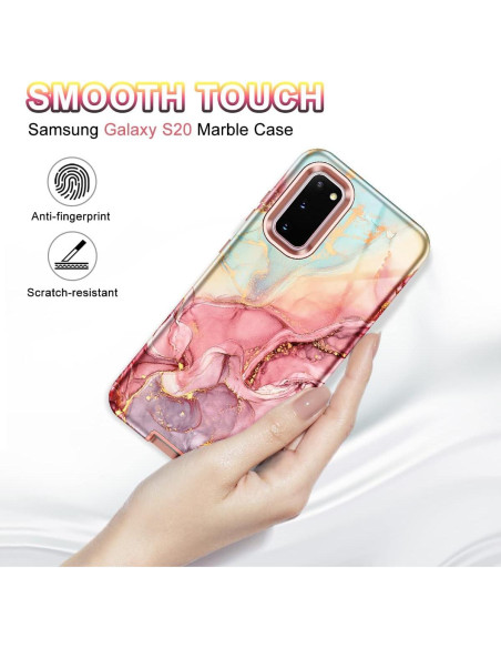 Funda Btscase para Samsung Galaxy S20 6.2" Patrón Mármol Oro Rosa