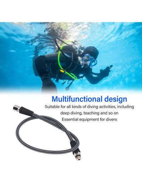 Manguera de Buceo Alta Presión Keenso 65cm Fibra Carbono