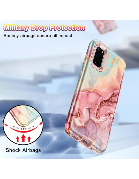 Funda Btscase para Samsung Galaxy S20 6.2" Patrón Mármol Oro Rosa