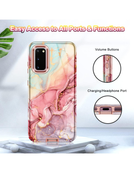 Funda Btscase para Samsung Galaxy S20 6.2" Patrón Mármol Oro Rosa