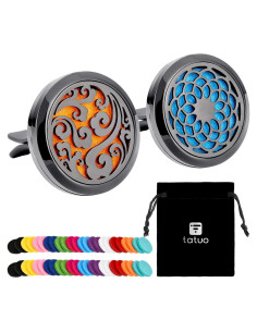 Difusor de Aceite Aromaterapia para Automóvil Tatuo 316L con 48 Almohadillas