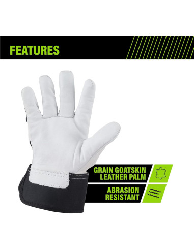 Guantes de trabajo AWP X-Large cuero de cabra y algodón