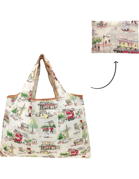 Bolsas de Compras Reutilizables Wrapables - Juego de 3 Grandes de Nylon Bolsas de Compras Reutilizables Wrapables - Juego de 3 Grandes de Nylon