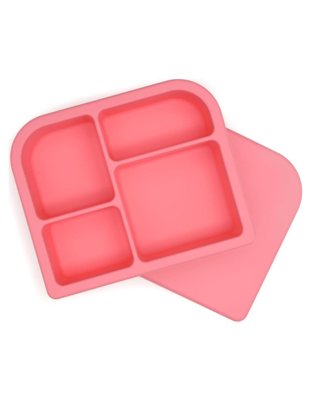 Caja Bento de Silicona PrimaStella 16 oz Rosa Coral - A prueba de Fugas