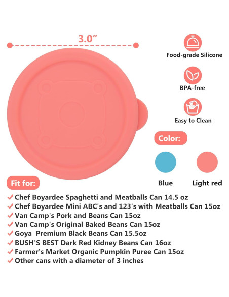 2 Tapas de Silicona para Latas de 3 Pulgadas Purekra