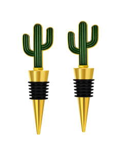 RICHCEE 2 Tapones de Vino Cactus de Aleación de Zinc