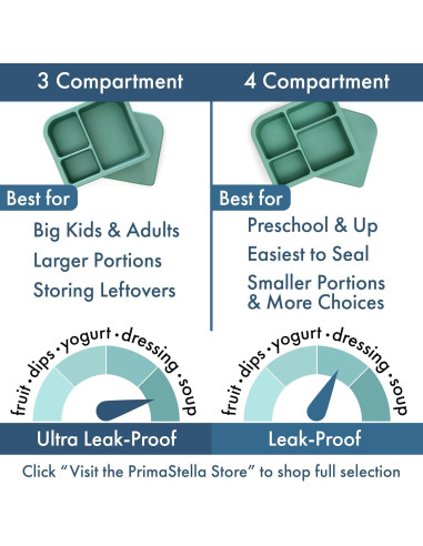 Caja Bento de Silicona PrimaStella 16 oz Rosa Coral - A prueba de Fugas