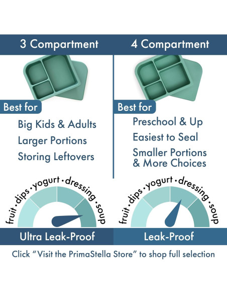 Caja Bento de Silicona PrimaStella 16 oz Rosa Coral - A prueba de Fugas