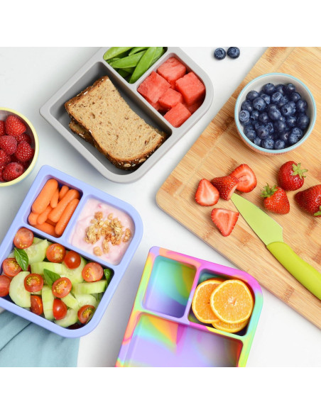 Caja Bento de Silicona PrimaStella 16 oz Rosa Coral - A prueba de Fugas