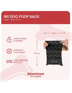 Bolsas de Desechos para Perros Downtown Pet Supply 180 Unidades 2