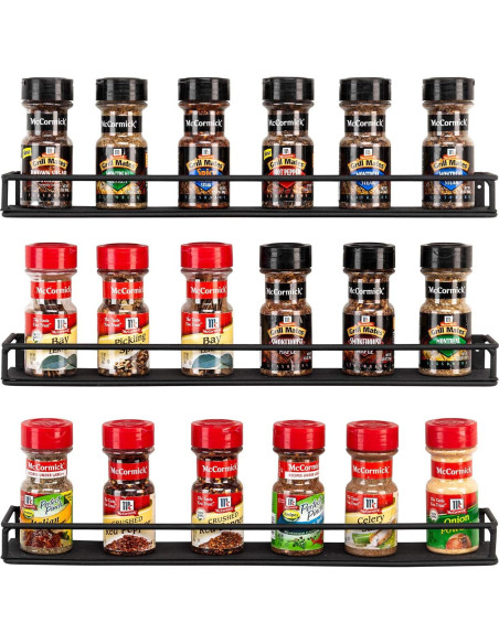 Juego de 3 Estantes de Metal Negro MyGift para Cocina y Cosméticos