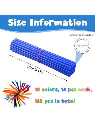 180 Fundas para Radios de Bicicleta DXMWWTP - 10 Colores