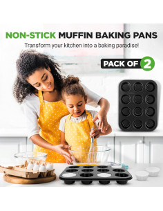 Moldes para Muffin NutriChef 2 Piezas 12 Cavidades Antiadherentes 2