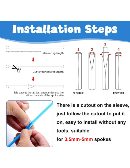 180 Fundas para Radios de Bicicleta DXMWWTP - 10 Colores