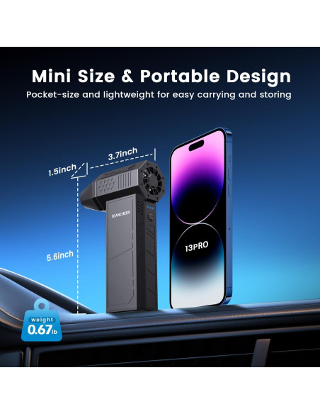 Soplador de Aire Eléctrico SEANCHEER 130000 RPM 3 Velocidades