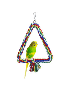 Columpio Triangular para Aves Wontee - Juguete Colorido S 15x18 cm