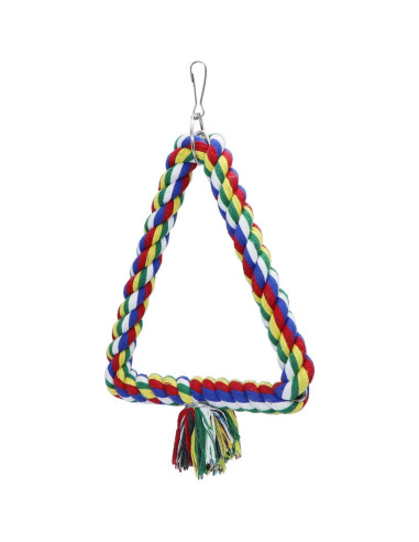 Columpio Triangular para Aves Wontee - Juguete Colorido S 15x18 cm