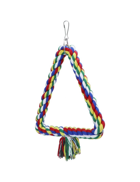 Columpio Triangular para Aves Wontee - Juguete Colorido S 15x18 cm