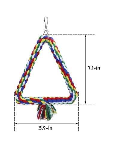 Columpio Triangular para Aves Wontee - Juguete Colorido S 15x18 cm