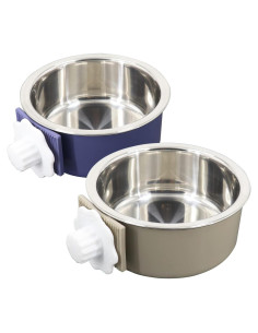 Tazones para jaula de perro QIYADIN 2PCS Acero Inoxidable 15cm
