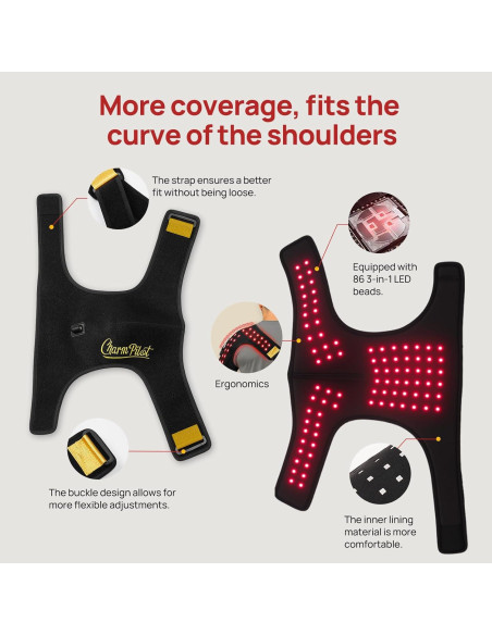 Almohadilla de Terapia de Luz Roja Charmpilot para Hombro 86 LEDs