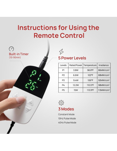 Almohadilla de Terapia de Luz Roja Charmpilot para Hombro 86 LEDs