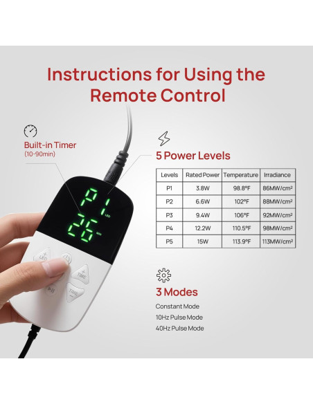 Almohadilla de Terapia de Luz Roja Charmpilot para Hombro 86 LEDs