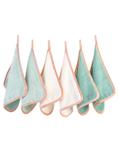 Paquete de 6 Paños Desmaquillantes Reutilizables PHOGARY Verde 20x20 cm